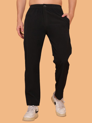 ZULX Solid Men Black Track Pants