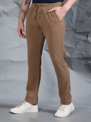 bEEVEE Self Design Men Brown Track Pants