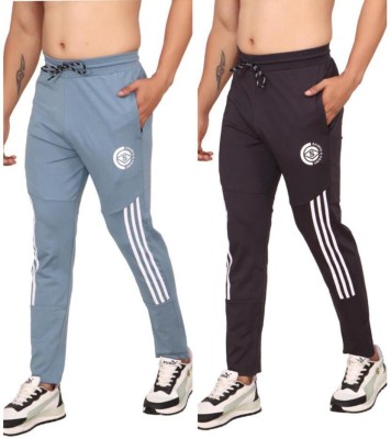 Saurya S prime Striped Men Light Blue Track Pants