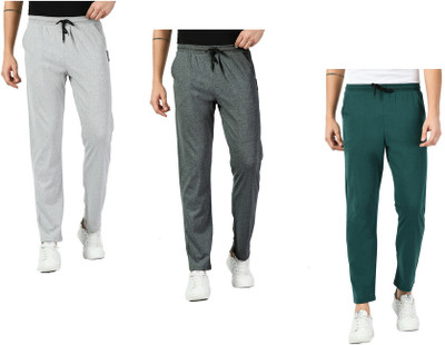 Indistar Colorblock Men Grey, Silver, Green Track Pants