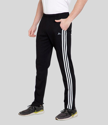 Zeffit Self Design Men Black Track Pants