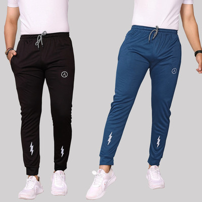Moda Rapido Chevron/Zig Zag Men Black, Blue Track Pants