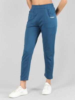 CHKOKKO Printed Women Blue Track Pants