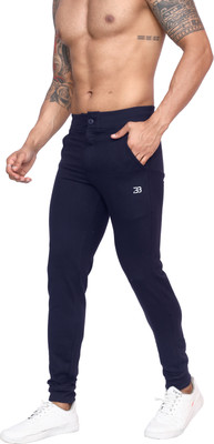 BIG BUTTON Solid Men Dark Blue Track Pants