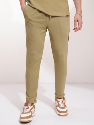 HIGHLANDER Popcorn Structured Solid Men Beige Track Pants