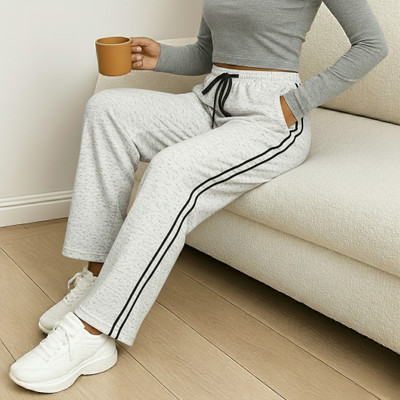 Dockstreet Striped Women White Track Pants
