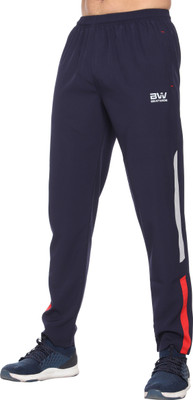 BeatWide Striped Men Blue Track Pants