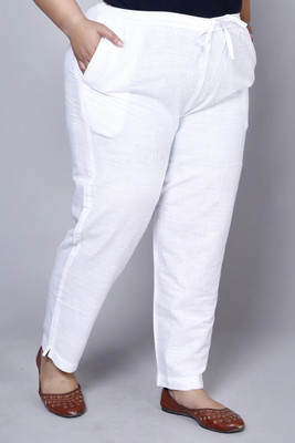 Prin Fashion House Regular Fit Women White Trousers