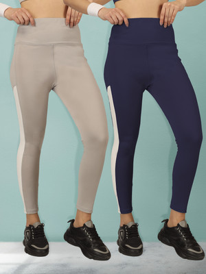 BEYOGINI Striped Women Grey, Blue Track Pants