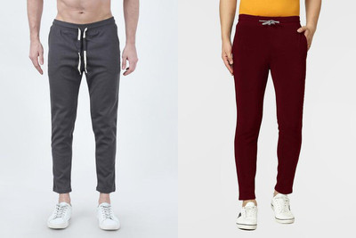 Royal-E-Kashmir Solid Men Grey, Maroon Track Pants