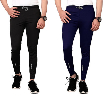 BRAIN INSTA Solid Men Black, Dark Blue Track Pants