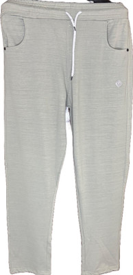 lower men Self Design Men Grey Track Pants