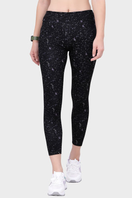Lactra Printed Women Black Track Pants