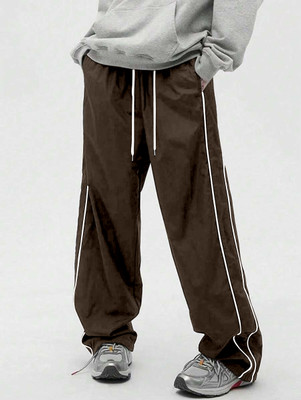 Rajovati Striped Men Brown Track Pants