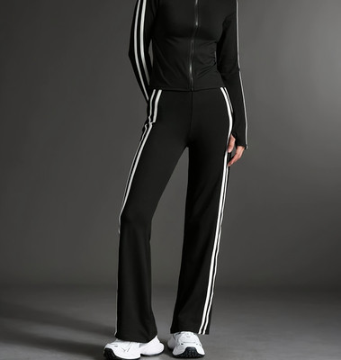 Dockstreet Striped Women Black Track Pants