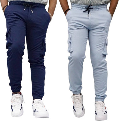 DHA Solid Men Blue Track Pants