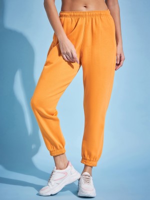 98 Degree North Solid Women Orange Track Pants