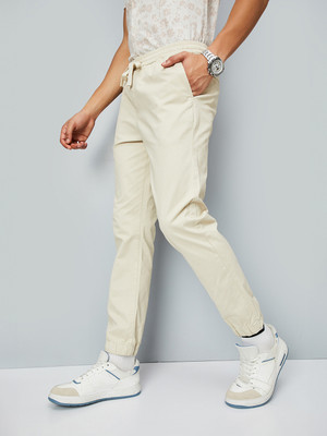 MAX Solid Men Beige Track Pants