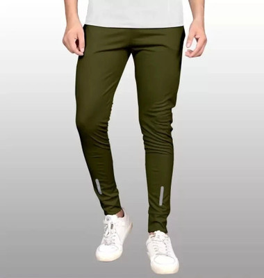 GAJVU Printed Men Green Track Pants