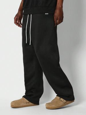 Dockstreet Solid Men Black Track Pants