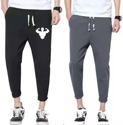 mfb Printed Men Black, Grey Track Pants