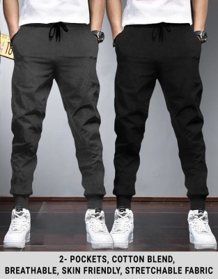 TRIPR Solid Men Black, Black Track Pants