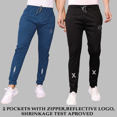 ANAND Printed Men Blue, Black Track Pants