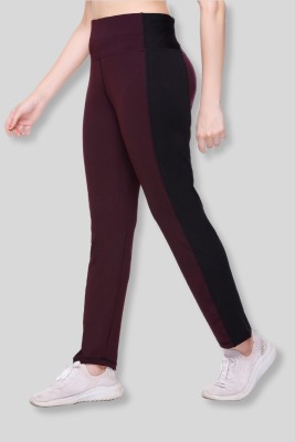 White Moon Solid Women Maroon Track Pants