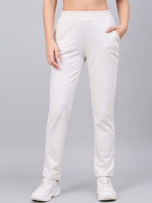 98 Degree North Solid Women White Track Pants