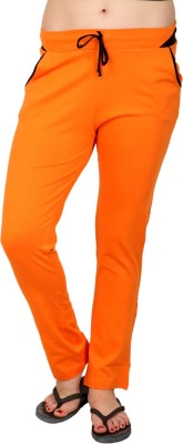 auraori Solid Women Orange Track Pants