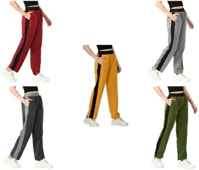 Indistar Colorblock Women Grey, Black, Green Track Pants