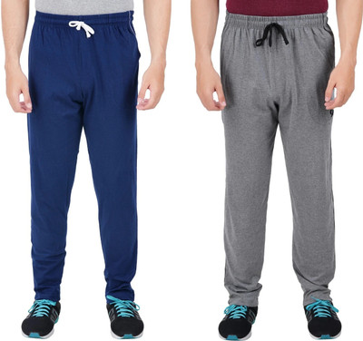 FEEL TRACK Solid Men Blue, Grey Track Pants