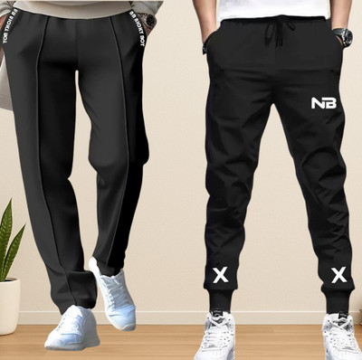 NB NICKY BOY Solid Men Black, Black Track Pants
