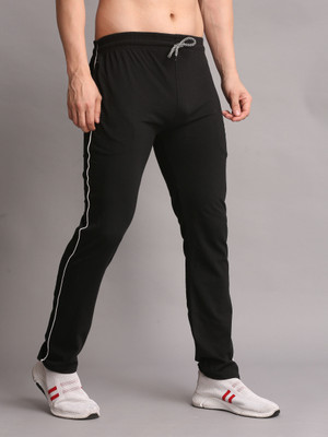 Rock Huns Striped Men Black Track Pants