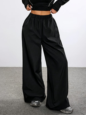 Dockstreet Solid, Striped Women White Track Pants
