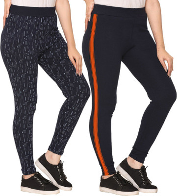 Weboasis Printed Women Blue Track Pants