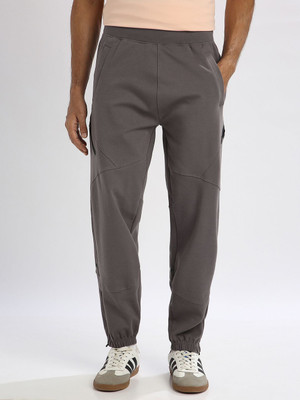 NOBERO Solid Men Grey Track Pants