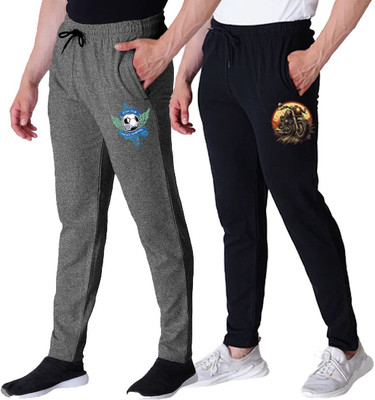 Peach Blossom Solid Men Black, Grey Track Pants