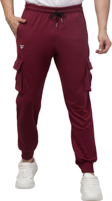 Fflirtygo Solid Men Maroon Track Pants