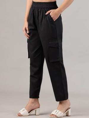 PP TRENDS Solid Women Black Track Pants