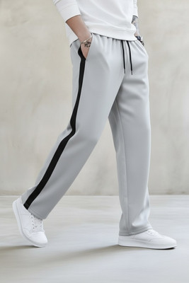 Vontade Solid, Striped Men Grey Track Pants