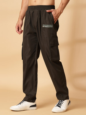 UZARUS Solid Men Green Track Pants