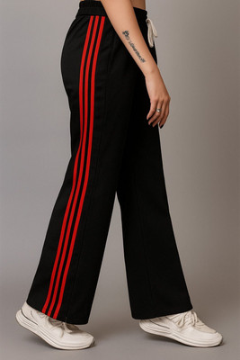 BAYSTREET Solid, Striped Women Black Track Pants
