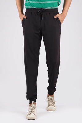 Hopping Deer on Redline Solid Men Black Track Pants