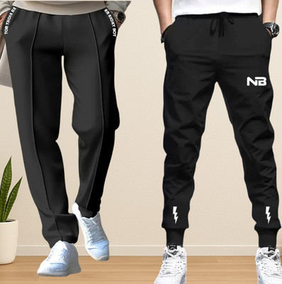 NB NICKY BOY Solid Men Black, Black Track Pants