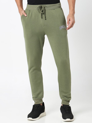 R&B Solid, Printed Men Green Track Pants