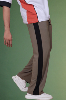 Yazole Colorblock Men Brown Track Pants