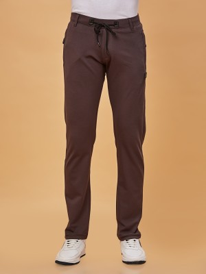 bEEVEE Solid Men Brown Track Pants