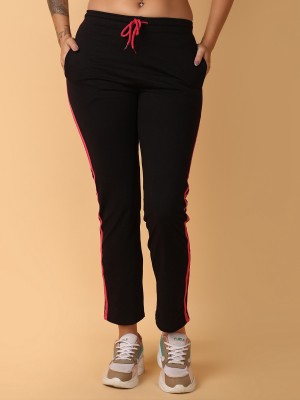 V-MART Solid Women Black Track Pants