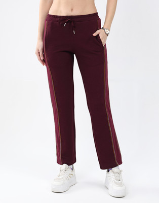 MONTE CARLO Striped Women Maroon Track Pants